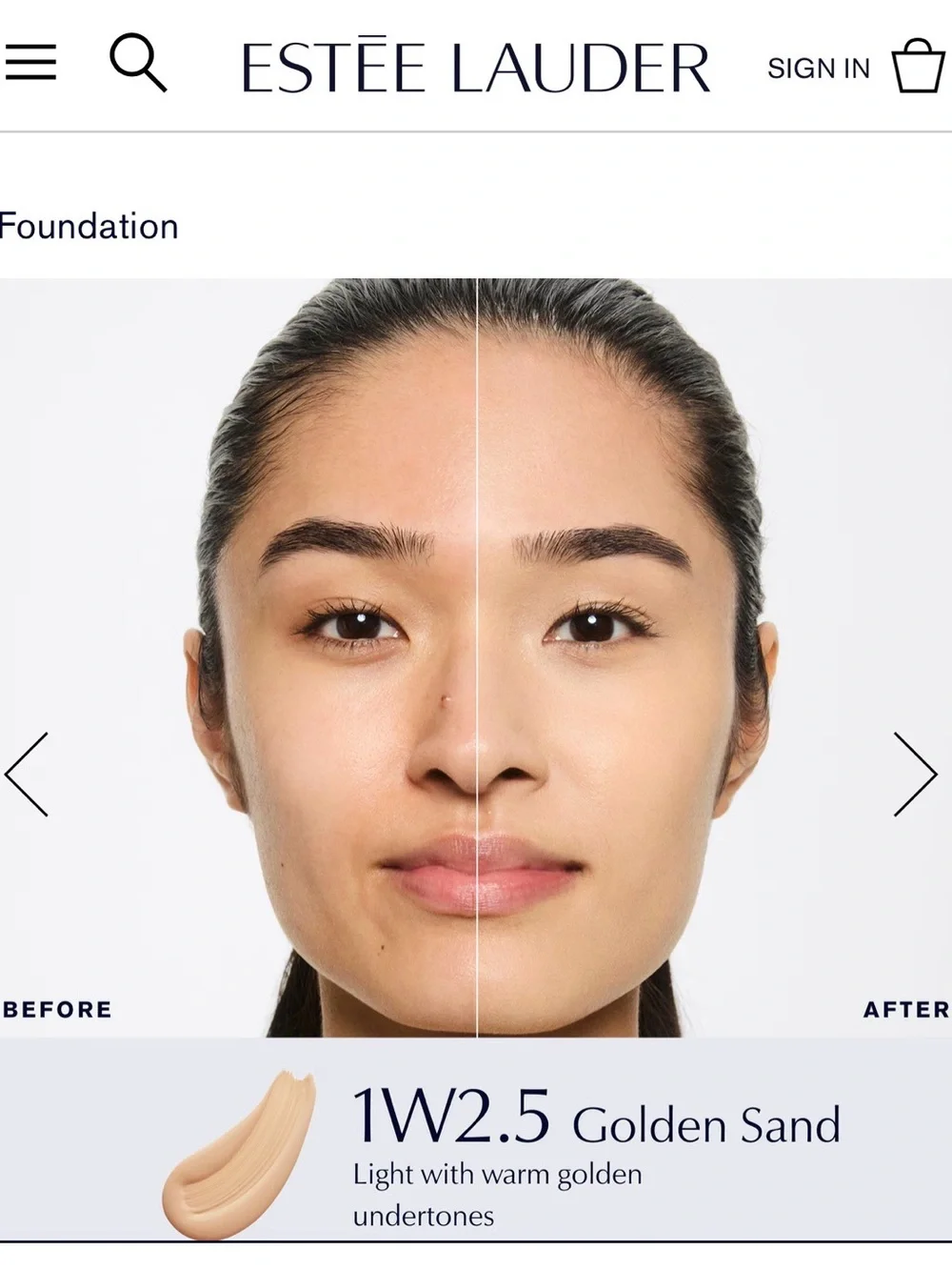 Estee Lauder Double Wear Foundation — 1W2.5 Golden Sand